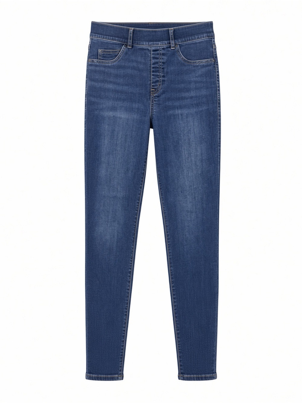 SPANX Ankle Skinny Jeans Size M Medium Midnight Shade Dark Wash Pull-On Shaping
